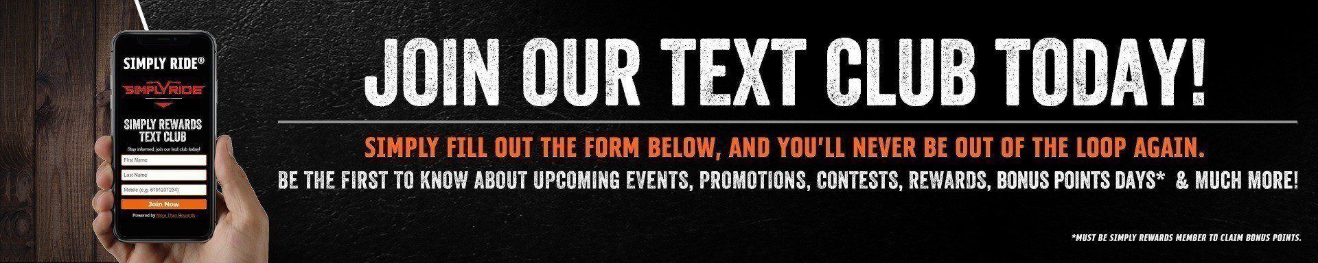 Join Our Text Club.
